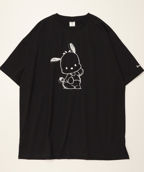 sanrio(サンリオ)の「【Sanrio/サンリオ】総刺繍 半袖BIGTシャツ ポチャっこ/シナモロール/クロミ/マイメロディ(Tシャツ/カットソー・レディース・アクア/ライラック/ブラック/ピンク・M/L)」の5枚目の写真