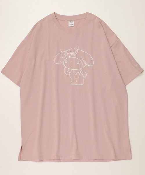 sanrio(サンリオ)の「【Sanrio/サンリオ】総刺繍 半袖BIGTシャツ ポチャっこ/シナモロール/クロミ/マイメロディ(Tシャツ/カットソー・レディース・アクア/ライラック/ブラック/ピンク・M/L)」の11枚目の写真