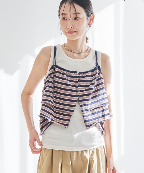 PENNEYS(ぺニーズ)の「PENNEYS別注 ボーダーキャミソール(Tシャツ/カットソー・レディース・その他1/その他2/その他3・FREE)」の2枚目の写真