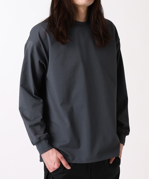 DAIWA PIER39（ダイワピア39）の「DAIWA PIER39 TECH DRAWSTRING L/S TEE BE-40025（Tシャツ/カットソー・メンズ・チャコールグレー/ブラック/ホワイト・LARGE/MEDIUM/SMALL/X-LARGE）」の3枚目の写真