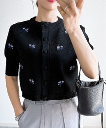 &. NOSTALGIA | 【ZOZO限定】花刺繍ニットカーディガン(カーディガン/ボレロ)