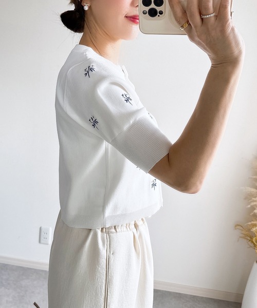 のんちゃん　コケット　花飾り刺繍レースボレロ　他2点 ZOZO限定】花刺繍ニットカーディガン（カーディガン/ボレロ