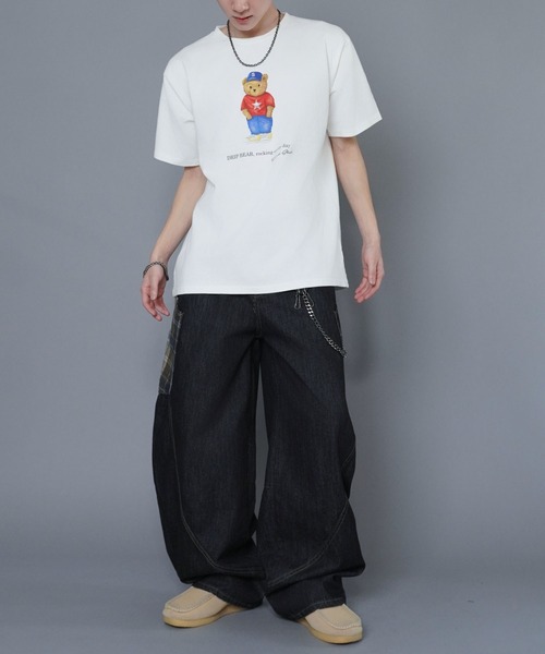 SPINNS(スピンズ)の「ヴィンテージライクプリントTシャツ/ベアーキャップ(Tシャツ/カットソー・メンズ・ホワイト/ブラック/カーキ/ワイン・ONESIZE)」の16枚目の写真