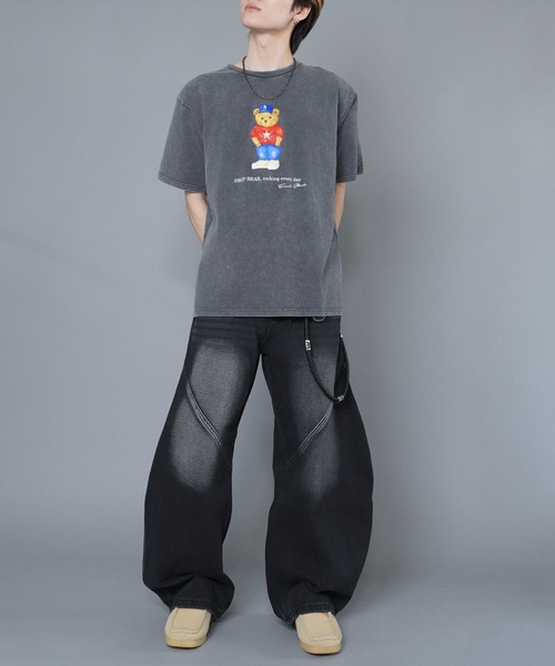 SPINNS(スピンズ)の「ヴィンテージライクプリントTシャツ/ベアーキャップ(Tシャツ/カットソー・メンズ・ホワイト/ブラック/カーキ/ワイン・ONESIZE)」の17枚目の写真