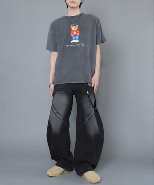 SPINNS(スピンズ)の「ヴィンテージライクプリントTシャツ/ベアーキャップ(Tシャツ/カットソー・メンズ・ホワイト/ブラック/カーキ/ワイン・ONESIZE)」の18枚目の写真