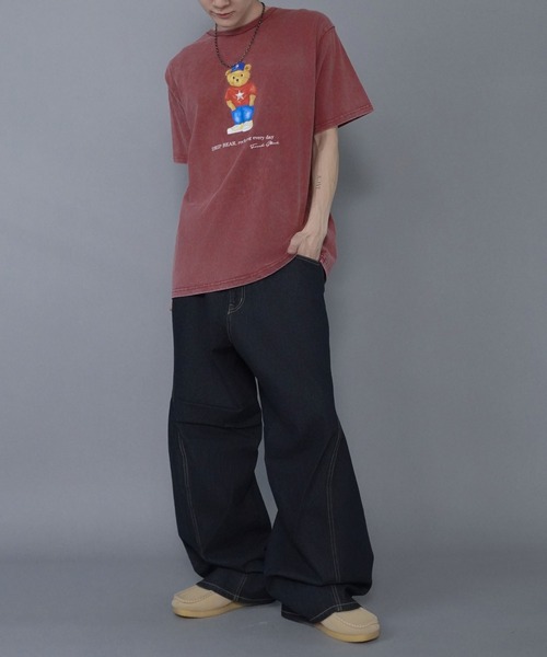 SPINNS(スピンズ)の「ヴィンテージライクプリントTシャツ/ベアーキャップ(Tシャツ/カットソー・メンズ・ホワイト/ブラック/カーキ/ワイン・ONESIZE)」の21枚目の写真