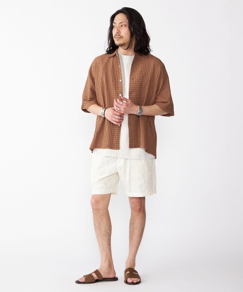 SHIPS(シップス)の「BENCH MARKING SHIRTS: シアー ドビー ショートスリーブ シャツ(シャツ/ブラウス・メンズ・カーキ/ブルー/ブラック・SMALL/MEDIUM/LARGE)」の6枚目の写真