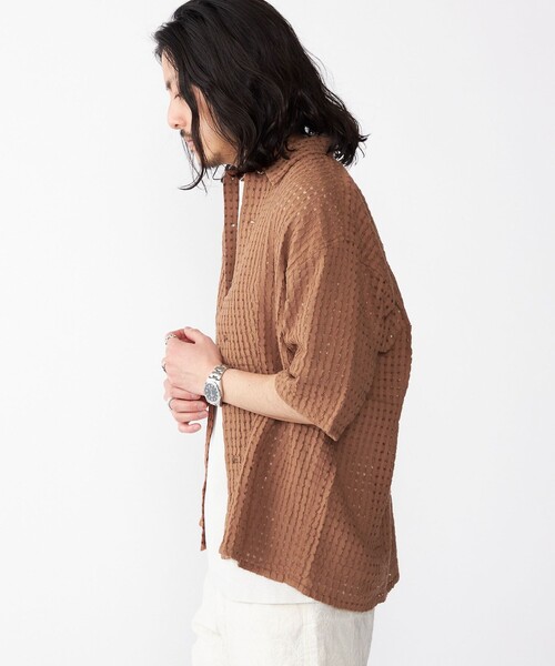 SHIPS(シップス)の「BENCH MARKING SHIRTS: シアー ドビー ショートスリーブ シャツ(シャツ/ブラウス・メンズ・カーキ/ブルー/ブラック・SMALL/MEDIUM/LARGE)」の11枚目の写真