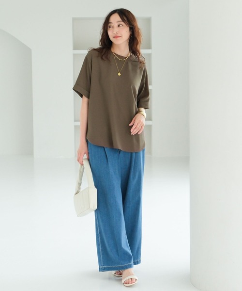 サラサラブラウス２枚組 セール】防シワサラサラ2WAYブラウス/177513（シャツ/ブラウス