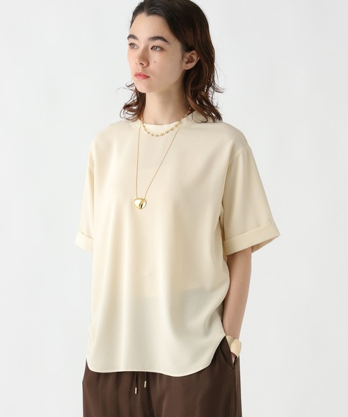 Elura(エルーラ)の「サラサラリラクシー2WAYブラウス/321526(シャツ/ブラウス・レディース・ダークブラウン/ネイビー/オフホワイト/ブラック・LARGE/SMALL/MEDIUM)」の8枚目の写真