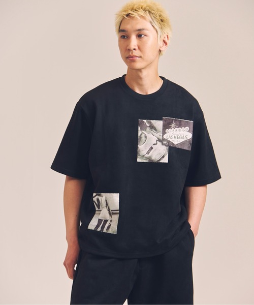 GALLIS ADDICTION(ガリスアディクション)の「GA SUEDE RANDOM-PHOTO TEE(Tシャツ/カットソー・メンズ・ブラック/ライトグレー・M/L)」の1枚目の写真