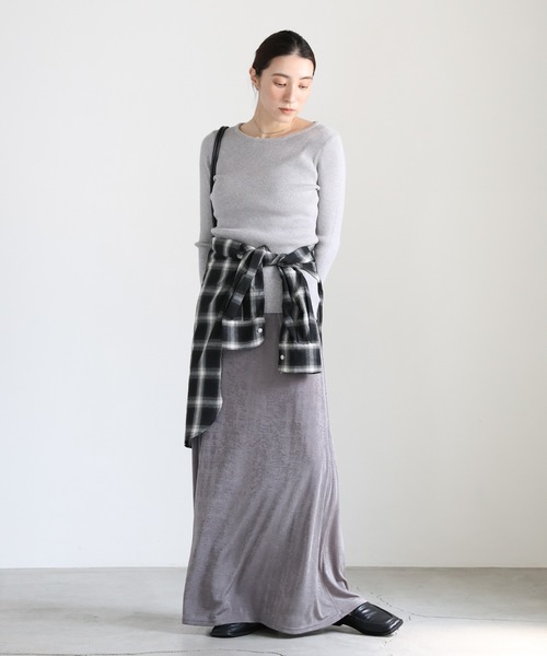 select MOCA(セレクトモカ)の「クルーネックリブニット(ニット/セーター・レディース・グレー/ライトグレー/オリーブ/グレイッシュベージュ/ブラック/アイボリー・FREE)」の10枚目の写真