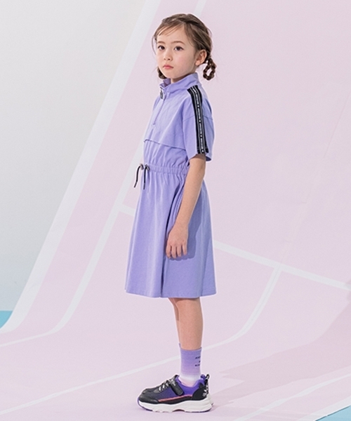 ANNA SUI mini♡ロゴワンピース♡140 肩ロゴテープカットワンピース（ミドルワンピース） | ANNA SUI