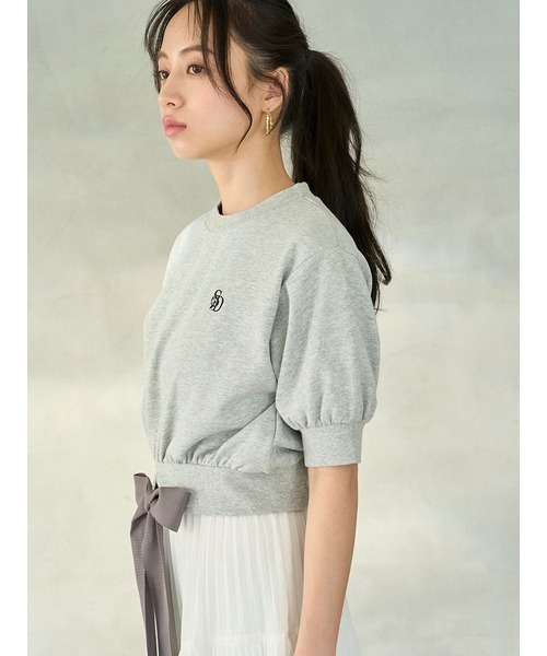 SNIDEL（スナイデル）の「Sustainableヘムリボンスウェットプルオーバー（スウェット・レディース・ミント/ネイビー/ピンク/グレー・FREE）」の10枚目の写真