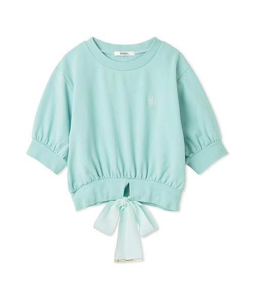 SNIDEL（スナイデル）の「Sustainableヘムリボンスウェットプルオーバー（スウェット・レディース・ミント/ネイビー/ピンク/グレー・FREE）」の19枚目の写真