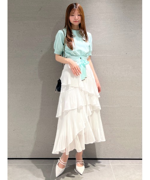 SNIDEL（スナイデル）の「Sustainableヘムリボンスウェットプルオーバー（スウェット・レディース・ミント/ネイビー/ピンク/グレー・FREE）」の7枚目の写真