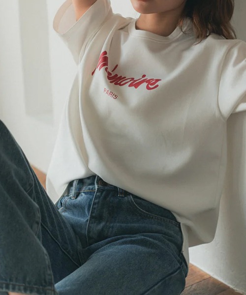 RANCLIC（ランクリック）の「memoire ロゴビッグT（Tシャツ/カットソー・レディース・レッド・FREE）」の3枚目の写真