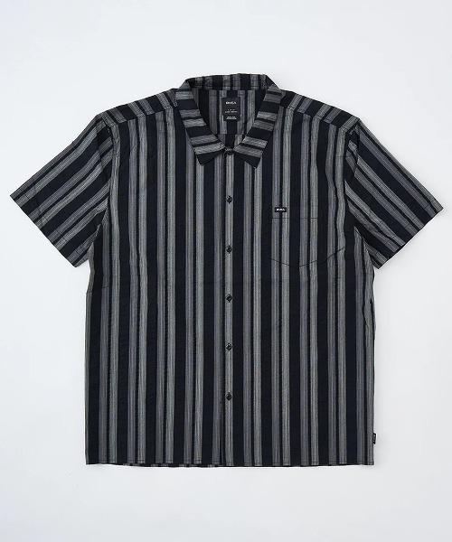 RVCA(ルーカ)の「RVCA メンズ OMBRE BORDER SHIRTS 半袖シャツ 【2025年夏モデル】/ルーカ胸ポケットワンポイントストライプ柄半袖シャツ(シャツ/ブラウス・メンズ・ベージュ系その他/ブラック系その他/ブラウン系その他・X-LARGE/LARGE/MEDIUM/SMALL)」の2枚目の写真