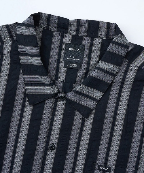 RVCA(ルーカ)の「RVCA メンズ OMBRE BORDER SHIRTS 半袖シャツ 【2025年夏モデル】/ルーカ胸ポケットワンポイントストライプ柄半袖シャツ(シャツ/ブラウス・メンズ・ベージュ系その他/ブラック系その他/ブラウン系その他・X-LARGE/LARGE/MEDIUM/SMALL)」の5枚目の写真