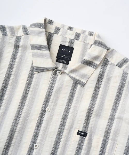 RVCA(ルーカ)の「RVCA メンズ OMBRE BORDER SHIRTS 半袖シャツ 【2025年夏モデル】/ルーカ胸ポケットワンポイントストライプ柄半袖シャツ(シャツ/ブラウス・メンズ・ベージュ系その他/ブラック系その他/ブラウン系その他・X-LARGE/LARGE/MEDIUM/SMALL)」の12枚目の写真