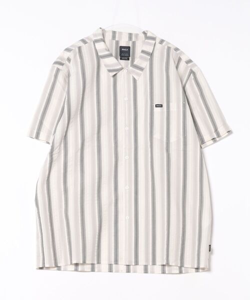 RVCA(ルーカ)の「RVCA メンズ OMBRE BORDER SHIRTS 半袖シャツ 【2025年夏モデル】/ルーカ胸ポケットワンポイントストライプ柄半袖シャツ(シャツ/ブラウス・メンズ・ベージュ系その他/ブラック系その他/ブラウン系その他・X-LARGE/LARGE/MEDIUM/SMALL)」の16枚目の写真