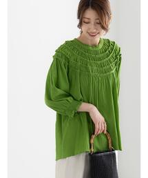 Te chichi | コットンクレープスモッキングブラウス(シャツ/ブラウス)