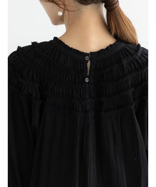 Te chichi（テチチ）の「コットンクレープスモッキングブラウス（シャツ/ブラウス・レディース・グリーン/ブラック/オフホワイト・F）」の21枚目の写真