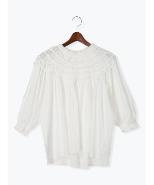 Te chichi（テチチ）の「コットンクレープスモッキングブラウス（シャツ/ブラウス・レディース・グリーン/ブラック/オフホワイト・F）」の19枚目の写真