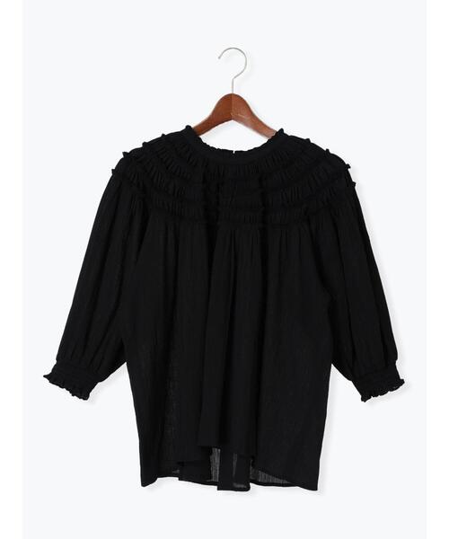 Te chichi（テチチ）の「コットンクレープスモッキングブラウス（シャツ/ブラウス・レディース・グリーン/ブラック/オフホワイト・F）」の17枚目の写真