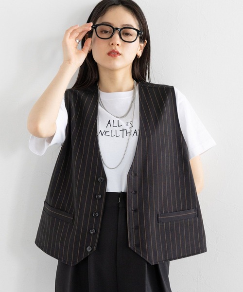 RAGEBLUE（レイジブルー）の「ストライプ/レトロジレベスト（ベスト・レディース・ネイビー/ブラウン・FREE）」の16枚目の写真