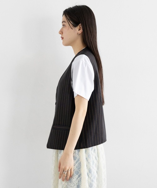 RAGEBLUE（レイジブルー）の「ストライプ/レトロジレベスト（ベスト・レディース・ネイビー/ブラウン・FREE）」の19枚目の写真