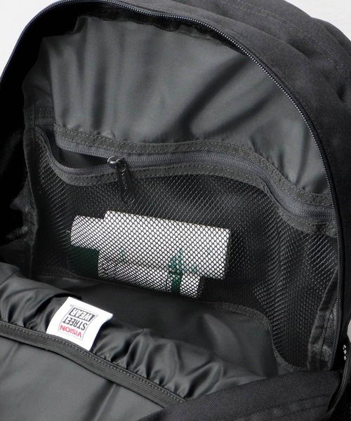 VISION STREET WEAR（ヴィジョンストリートウェア）の「大容量 2層式 スクエアバックパック サイドメッシュポット付き A4・B4収納対応（バックパック/リュック・メンズ・ブラック・FREE）」の20枚目の写真