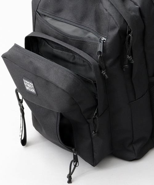 VISION STREET WEAR（ヴィジョンストリートウェア）の「大容量 2層式 スクエアバックパック サイドメッシュポット付き A4・B4収納対応（バックパック/リュック・メンズ・ブラック・FREE）」の22枚目の写真