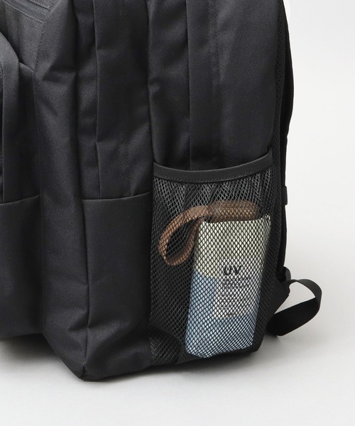 大容量 2層式 スクエアバックパック サイドメッシュポット付き A4・B4