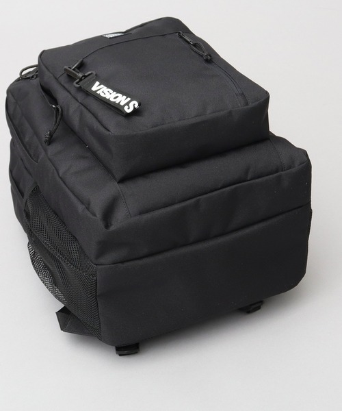 大容量 2層式 スクエアバックパック サイドメッシュポット付き A4・B4