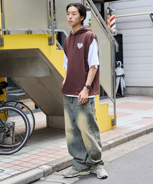 WEGO（ウィゴー）の「WEGO/パーカーアンサンブルT（アンサンブル・メンズ・ブラウン/ネイビー/スミクロ・MEDIUM/LARGE）」の6枚目の写真