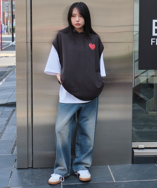 WEGO（ウィゴー）の「WEGO/パーカーアンサンブルT（アンサンブル・メンズ・ブラウン/ネイビー/スミクロ・MEDIUM/LARGE）」の5枚目の写真