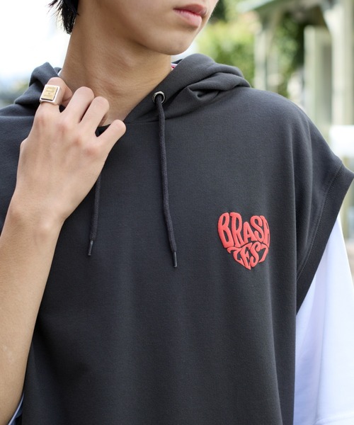 WEGO（ウィゴー）の「WEGO/パーカーアンサンブルT（アンサンブル・メンズ・ブラウン/ネイビー/スミクロ・MEDIUM/LARGE）」の9枚目の写真