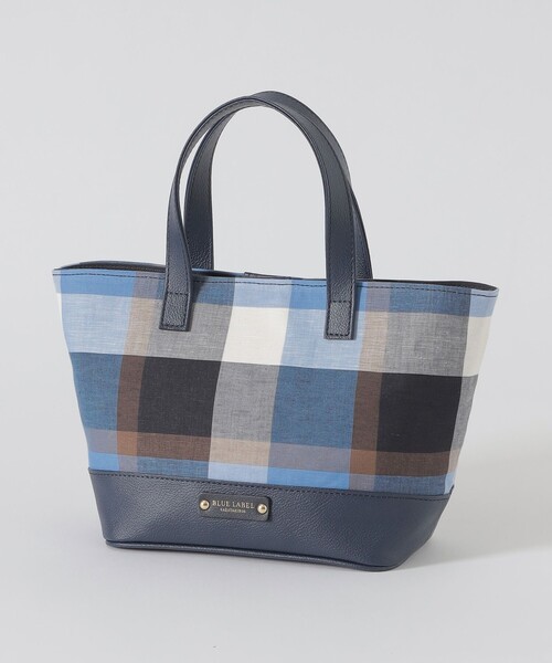 BLUE LABEL CRESTBRIDGE(ブルーレーベルクレストブリッジ)の「クレストブリッジチェックコットンリネンミニトート(トートバッグ・レディース・グリーン系その他2/レッド系その他4/ライトブルー・FREE)」の2枚目の写真