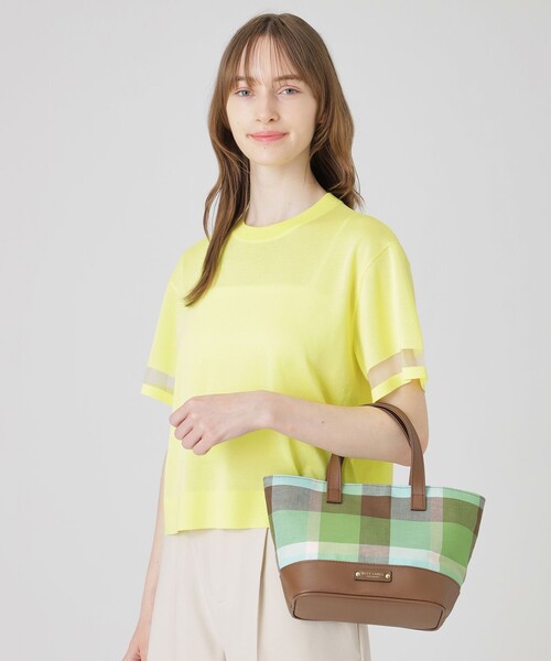 BLUE LABEL CRESTBRIDGE(ブルーレーベルクレストブリッジ)の「クレストブリッジチェックコットンリネンミニトート(トートバッグ・レディース・グリーン系その他2/レッド系その他4/ライトブルー・FREE)」の16枚目の写真