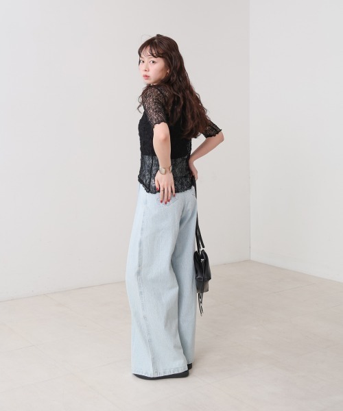 Bab(バブ)の「ストレッチレースコンパクトTシャツ(Tシャツ/カットソー・レディース・ライトブルー/ブラック/オフホワイト/グレー系その他3・FREE)」の15枚目の写真