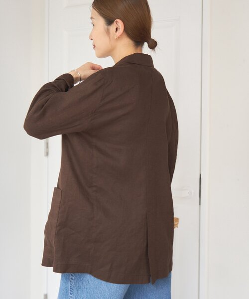 ウォッシャブル ソフトリネン リラックスジャケット IENA（イエナ）の