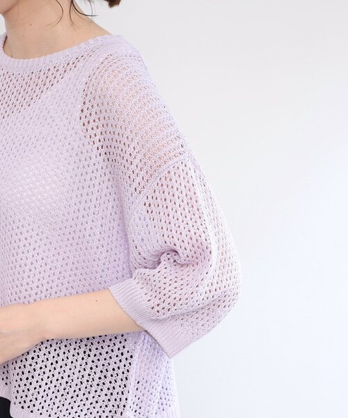 セール】【夏SALE／E‐QUALITY／手洗い可】レーシーニット