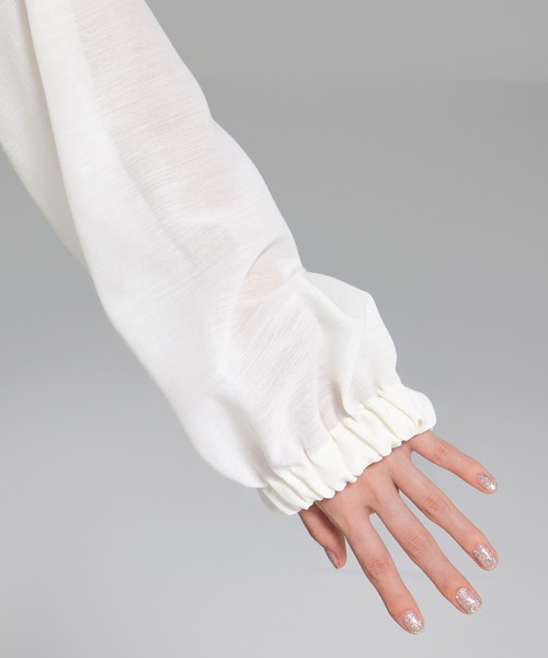 STUDIOUS（ステュディオス）の「【STUDIOUS/ステュディオス】SHEER ZIP BLOUSON/シアージップブルゾン（ブルゾン・レディース・ホワイト/ブラック・FREE）」の12枚目の写真