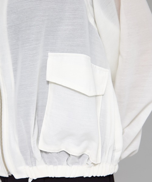 STUDIOUS（ステュディオス）の「【STUDIOUS/ステュディオス】SHEER ZIP BLOUSON/シアージップブルゾン（ブルゾン・レディース・ホワイト/ブラック・FREE）」の13枚目の写真