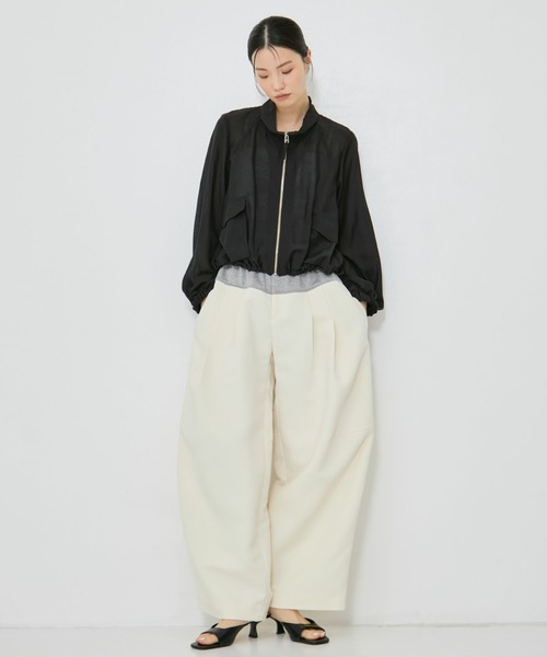 未使用タグ付 エーピーストゥディオ 上品 シアー ジップブルゾン 生成 洗える STUDIOUS/ステュディオス】SHEER ZIP BLOUSON/シアージップブルゾン/春
