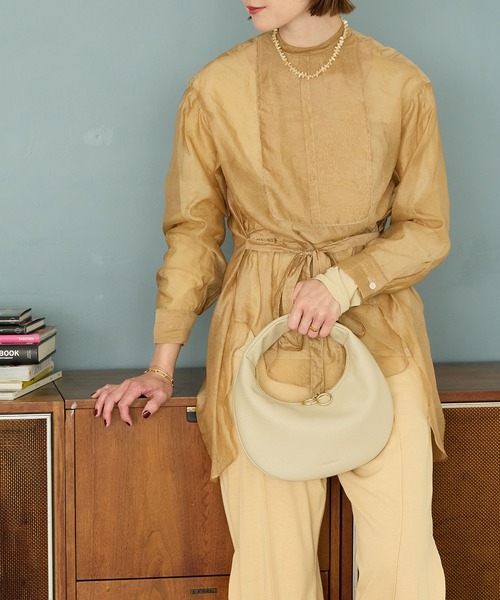 HASHIBAMI（ハシバミ）の「【HASHIBAMI】エイチビー ラウンドバッグ（ハンドバッグ・レディース・ブラック/ライトブルー/ナチュラル/シルバー/マルーン・FREE）」の9枚目の写真