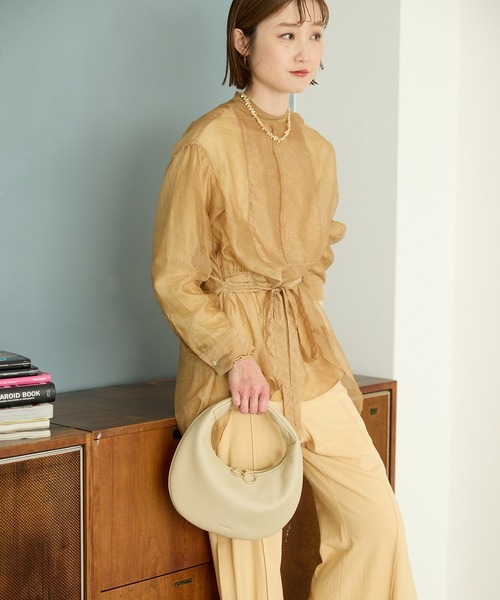 HASHIBAMI（ハシバミ）の「【HASHIBAMI】エイチビー ラウンドバッグ（ハンドバッグ・レディース・ブラック/ライトブルー/ナチュラル/シルバー/マルーン・FREE）」の11枚目の写真