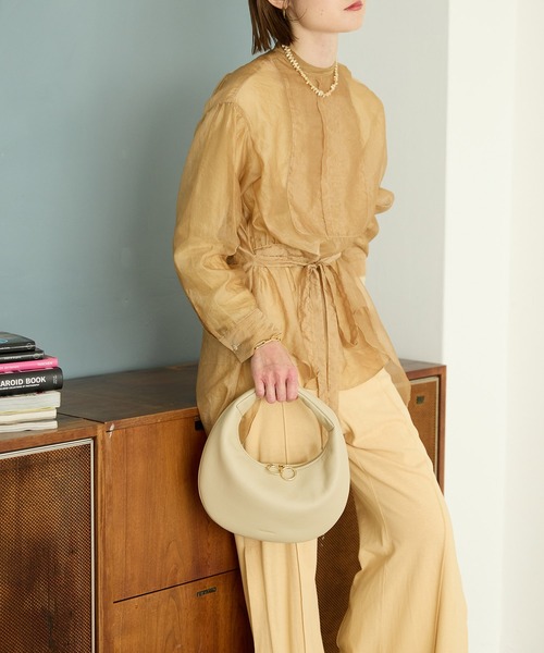 HASHIBAMI（ハシバミ）の「【HASHIBAMI】エイチビー ラウンドバッグ（ハンドバッグ・レディース・ブラック/ライトブルー/ナチュラル/シルバー/マルーン・FREE）」の12枚目の写真