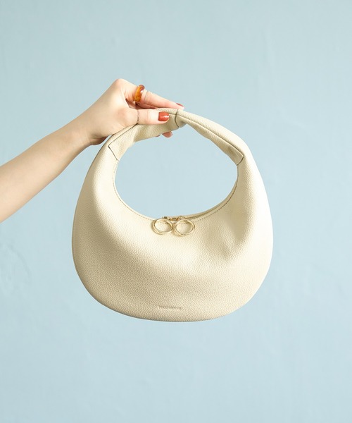 HASHIBAMI（ハシバミ）の「【HASHIBAMI】エイチビー ラウンドバッグ（ハンドバッグ・レディース・ブラック/ライトブルー/ナチュラル/シルバー/マルーン・FREE）」の14枚目の写真